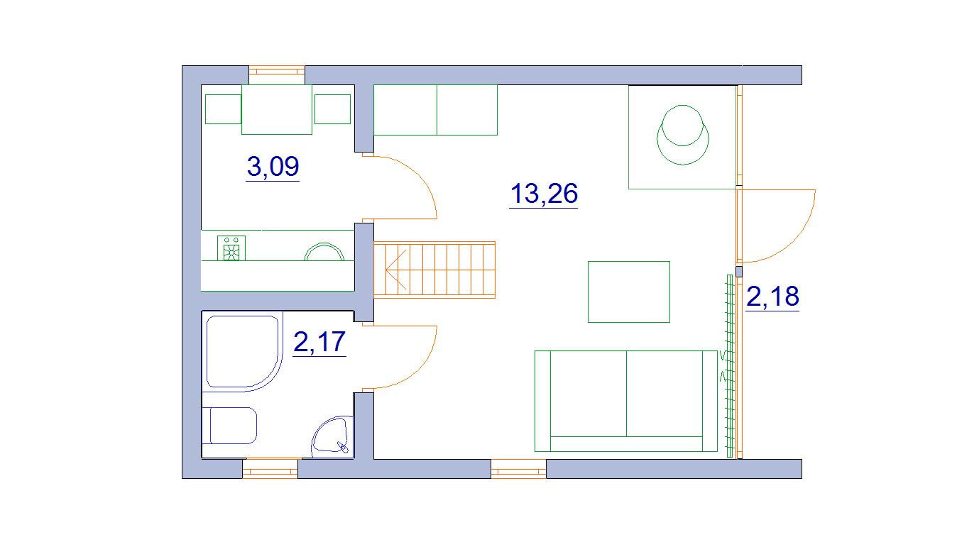 Планировка мини дома 4х6